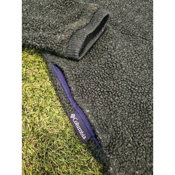 Vintage COLUMBIA 1/4 Zip Medium Fleece Pullover Sweater Made in USA Green - Picture 2 of 7